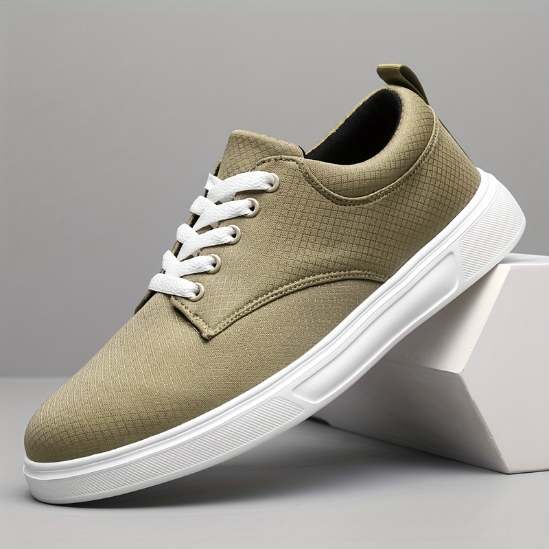 low top skateboard shoes men s vintage solid colour   details 4