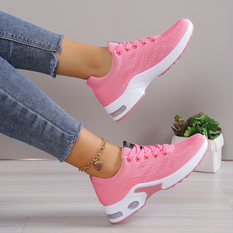 sports shoes women s air cushion comfortable lace knitted details 8