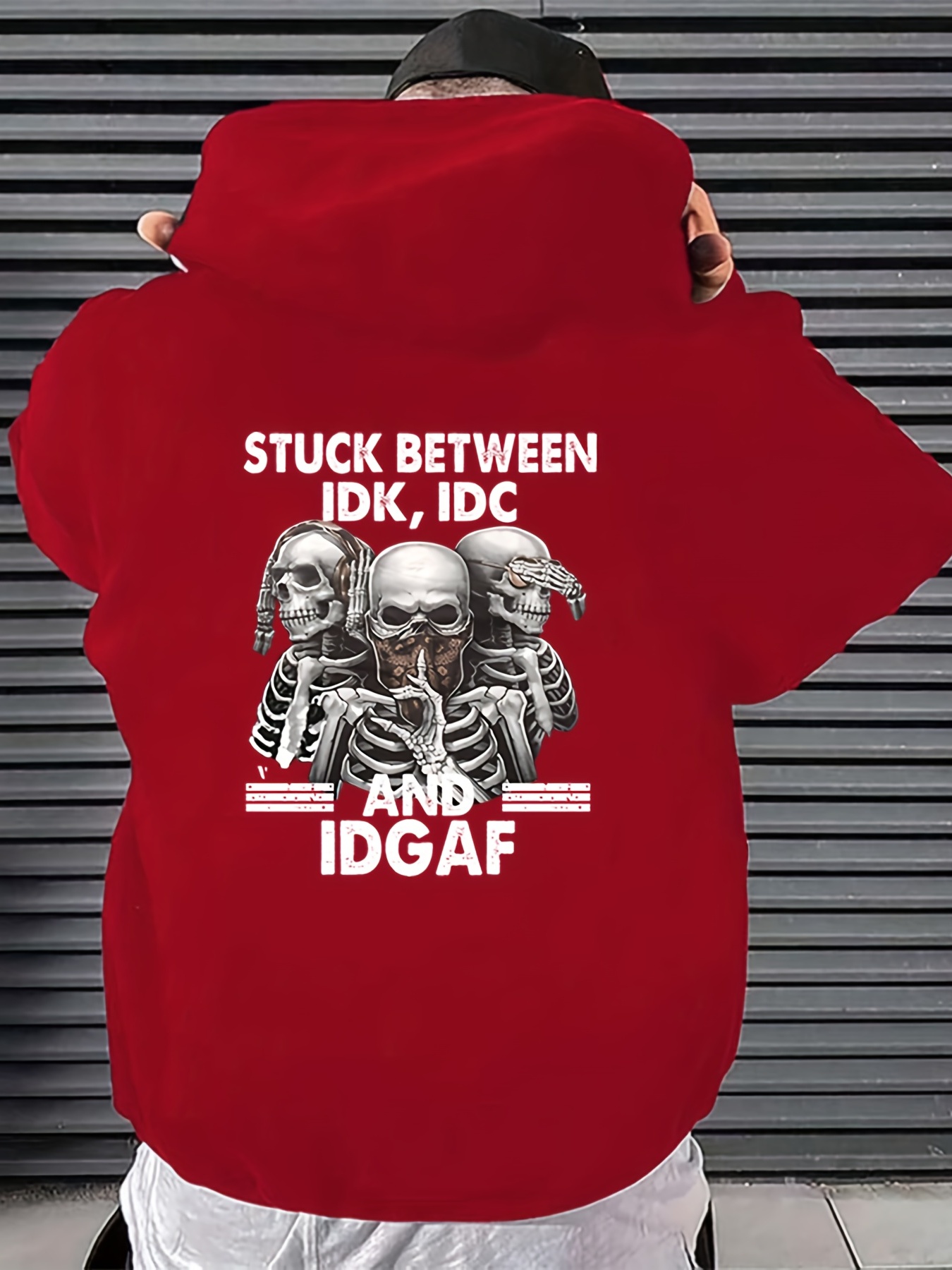 skeleton pattern zip up hoodie mens casual stretch hooded sweatshirt sportswear details 0