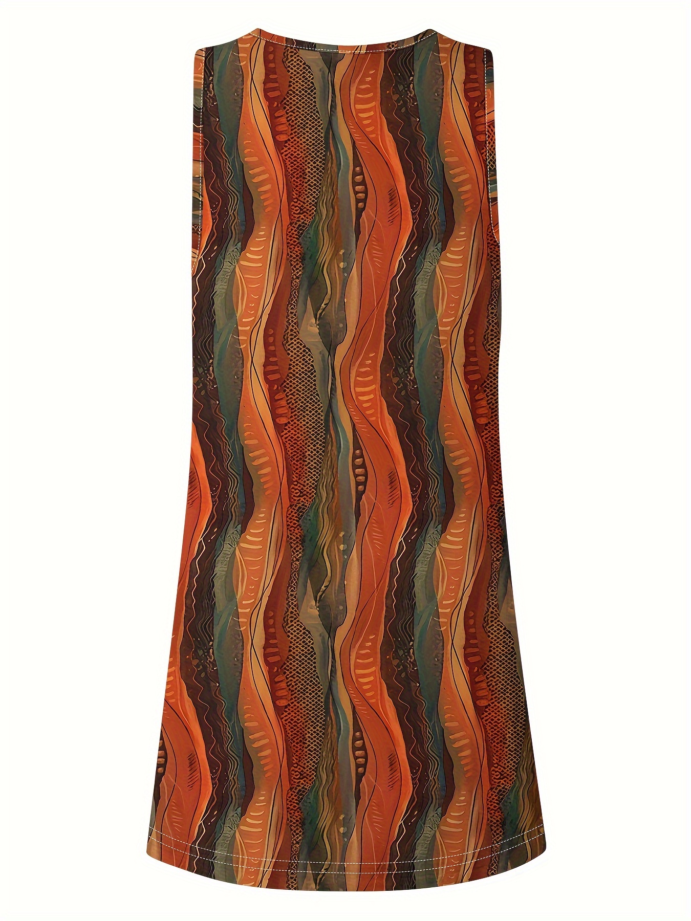 Striped Crew Neck Tank Dress, Casual Sleeveless Shift Mini Dress For Spring & Summer, Women s Clothing details 0